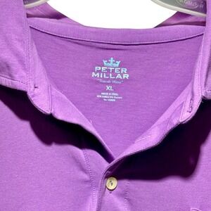 Peter Millar Seaside Wash Polo Shirt Short Sleeve Casual Top Purple XL